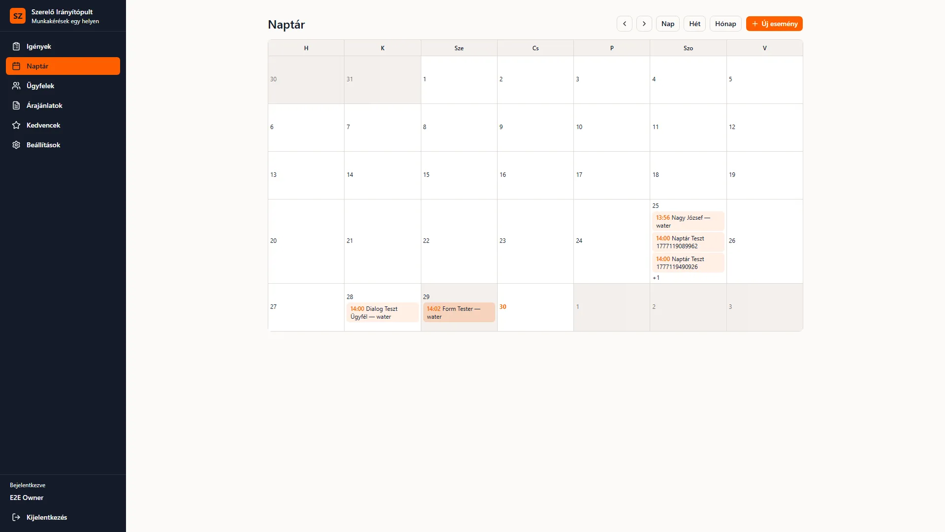 Calendar month view