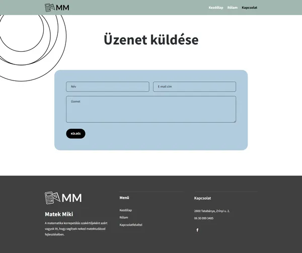 MatekMiki contact page