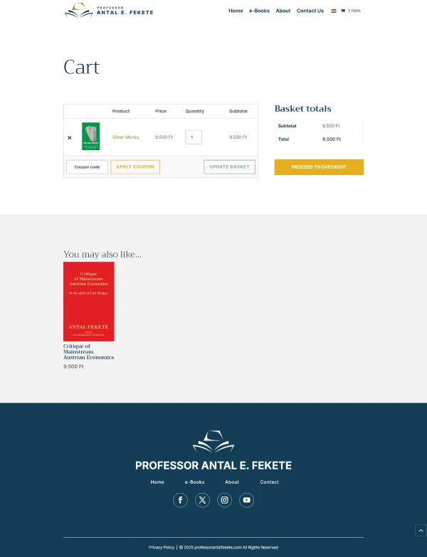Professor Antal E. Fekete Cart Page