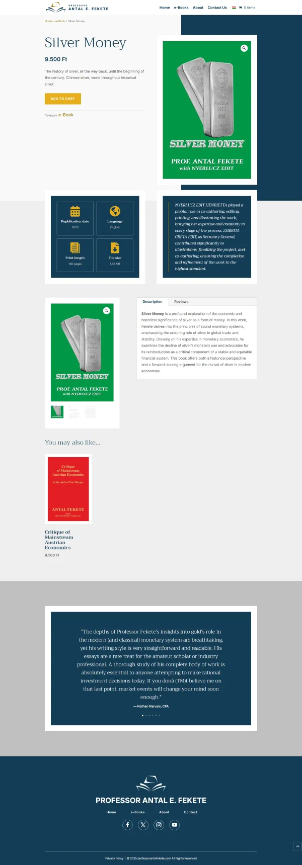 Professor Antal E. Fekete Product Page
