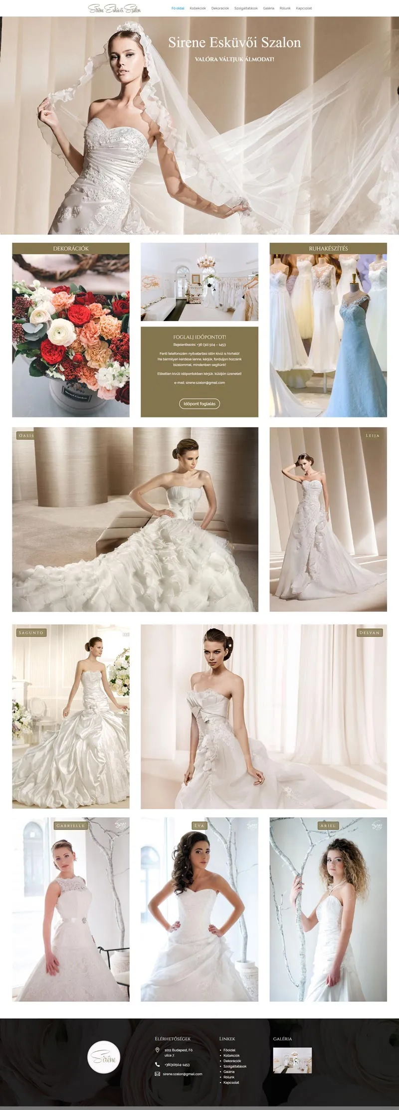Sirene Wedding home page