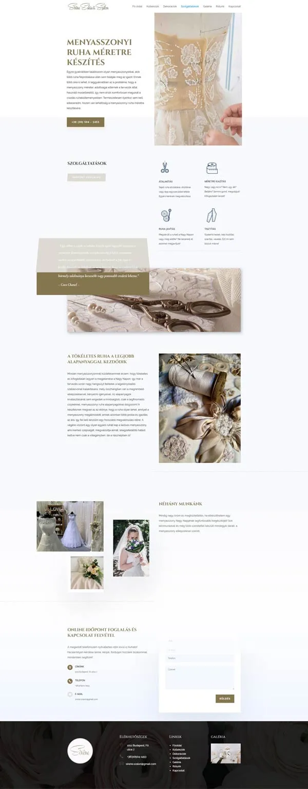 Sirene Wedding services page