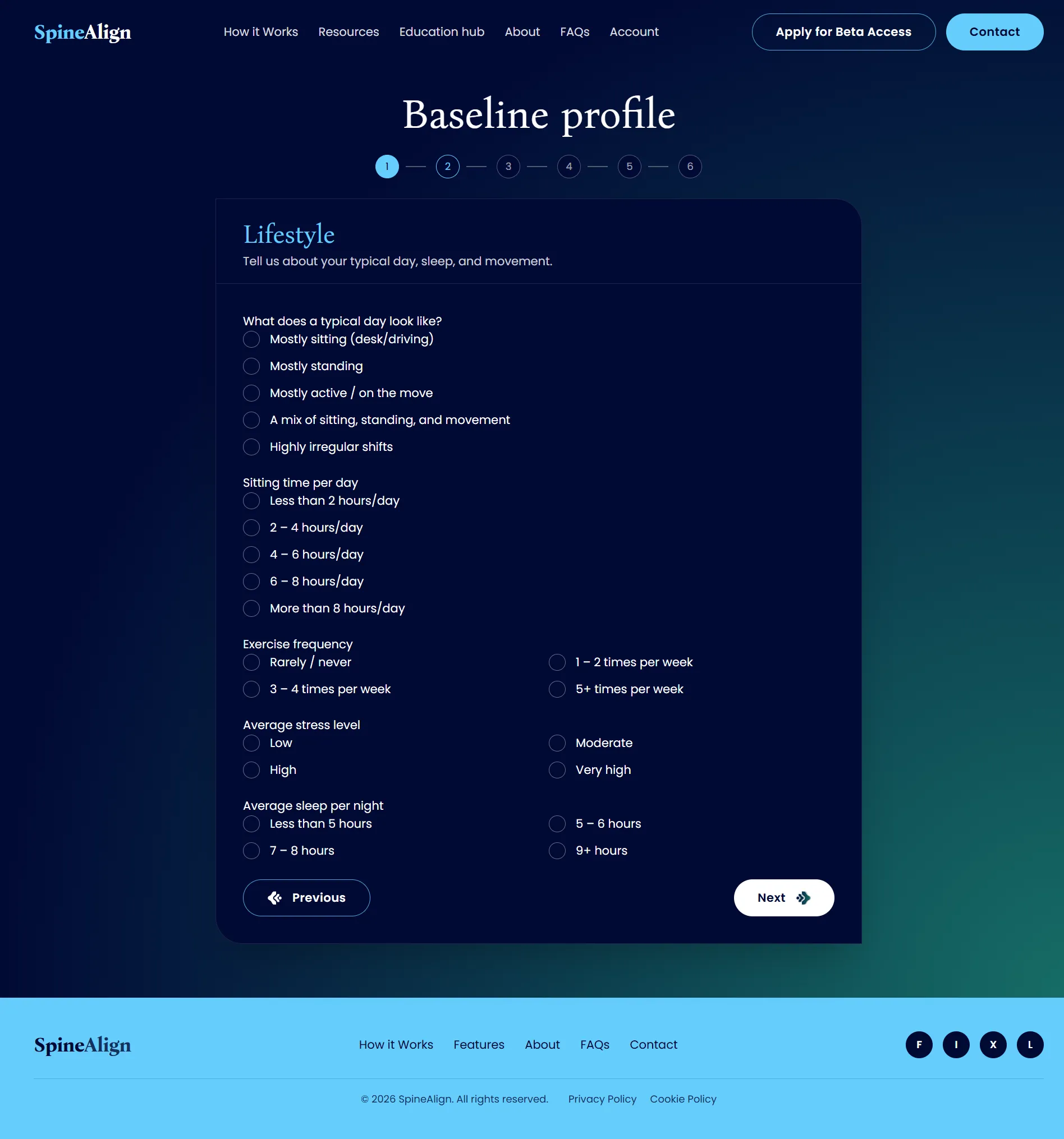 Guided health onboarding questionnaire