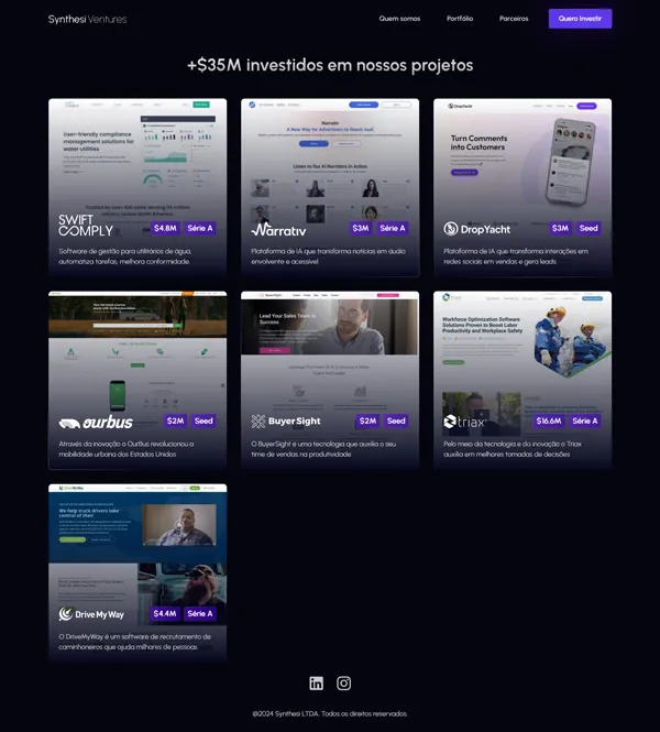 Synthesi Ventures portfolio page